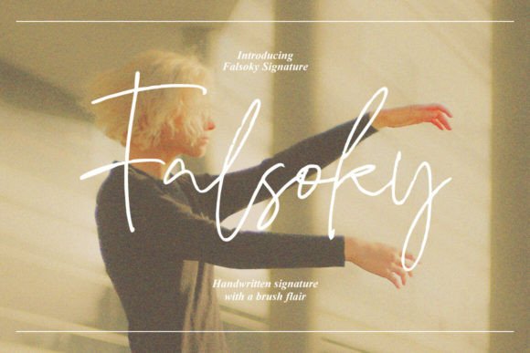 Falsoky: Elevate Design with Handmade Signature Brush Typography