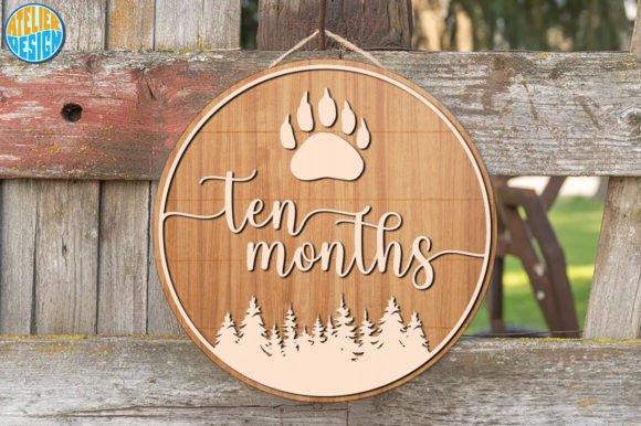 Ten Months Round Cards SVG